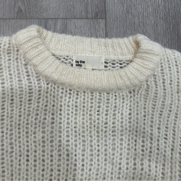By the Way Offwhite Cream Cropped Knit Sweater - Picture 3 of 3